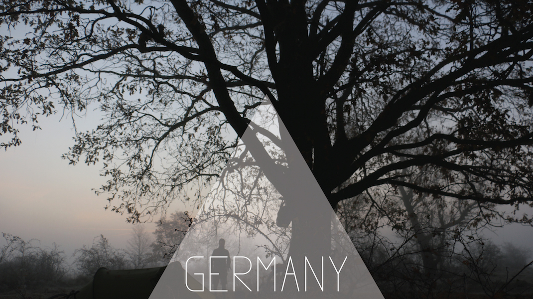 Evening camping in Germany.