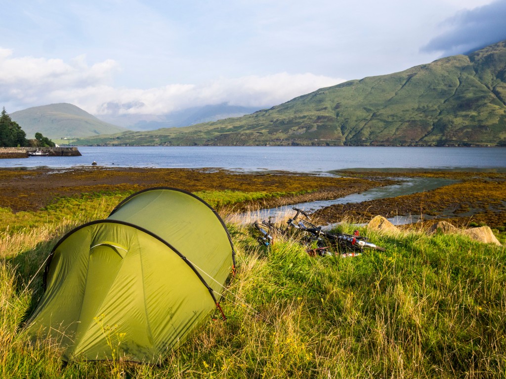 camping in Connemara. Cycle touring in Ireland.