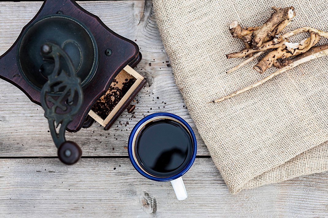 Ground dandelion coffee.