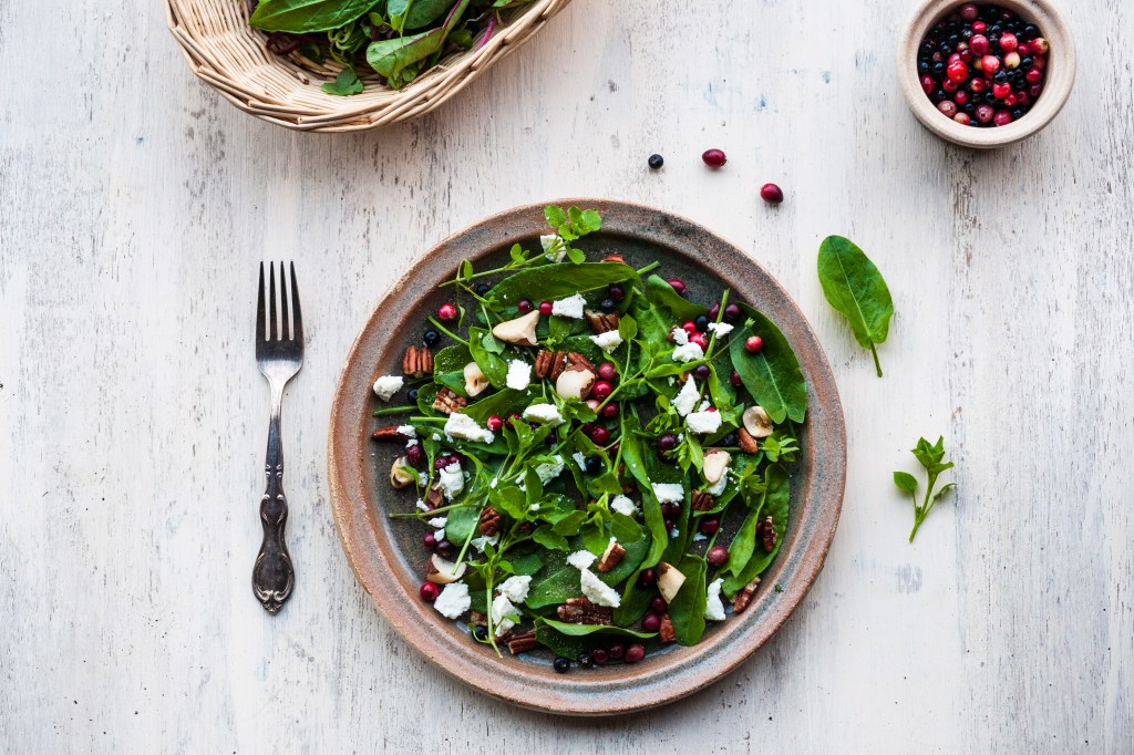 Wild food salad. Foraging while cycling.