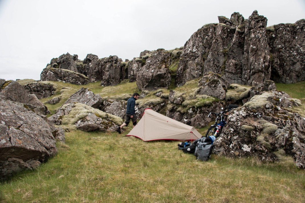Camping amongst the rocks of Iceland | Crank & Cog cycle tour of Iceland.